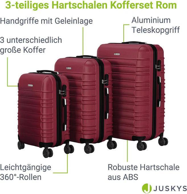 Actual product image Juskys 3-teiliges Hartschalenkoffer-Set mit 360° Rollen (120 l)