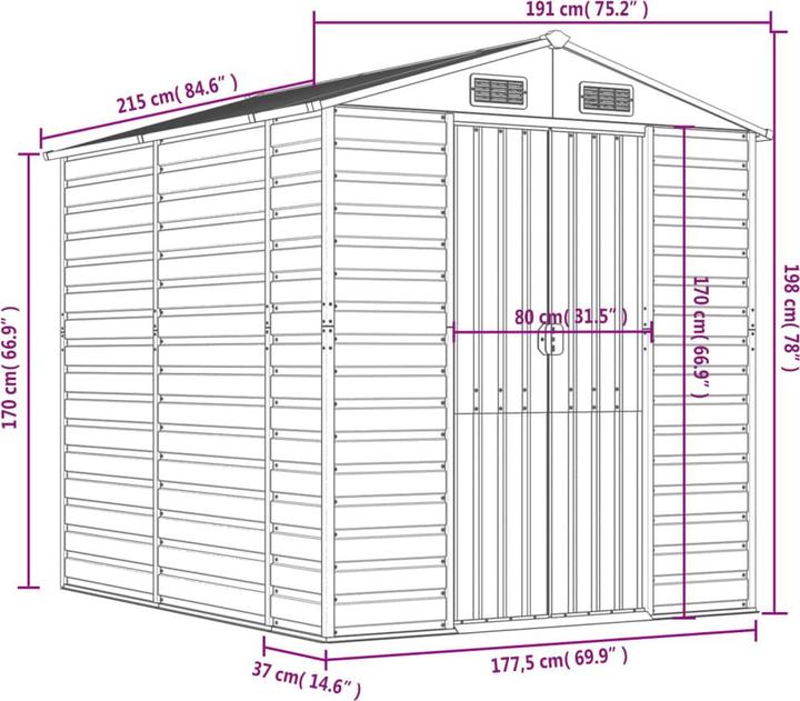 Produktbild vidaXL Gartenschuppen