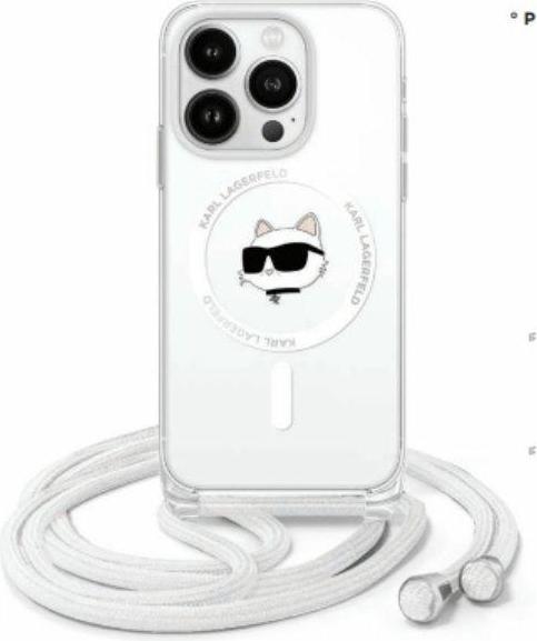 Productafbeelding Karl Lagerfeld KLHMP16LHCCHNT iPhone 16 Pro 6,3" hardcase transparant IML Choupette Hoofd & Koord Ma (Apple iPhone 16 Pro)