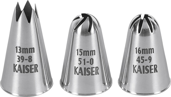 Produktbild Kaiser Profi-Tüllensortiment 3-teilig Pâtisserie (Spritztüllen)