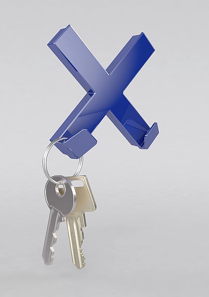 Actual product image Magni Mega Magnet CROSS XL (70 x 70 mm, incl. 2 hooks for hanging objects) blue (1 x)