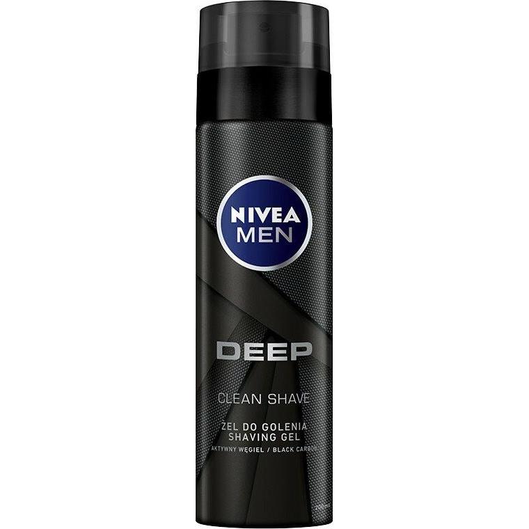 Nivea Uomo Schiuma Da Barba + Gel Da Barba, Men Deep Żel Do Golenia 200Ml (200 Ml, Gel Da Barba)
