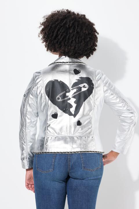 Immagine prodotto Angel of Style Leder-Bikerjacke, echtes Leder, Beschichtung, Rücken-Print (44)