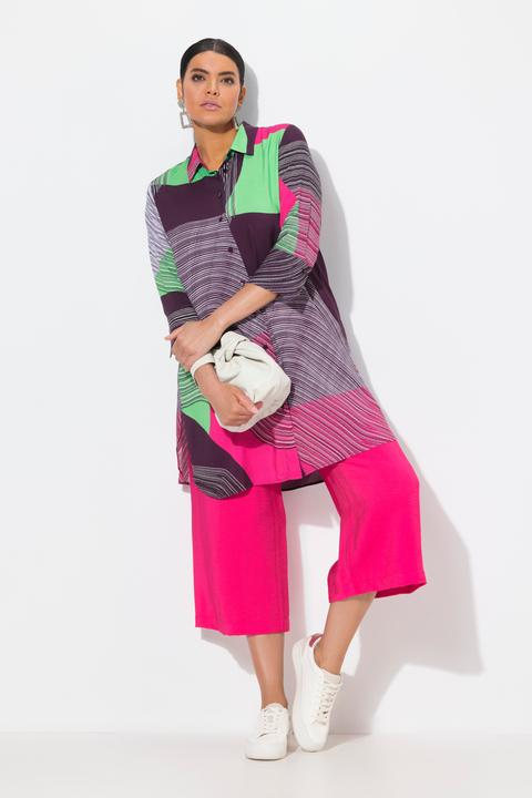 Actual product image Ulla Popken Abstract Print 33/4 Sleeve Tunic Blouse (54)