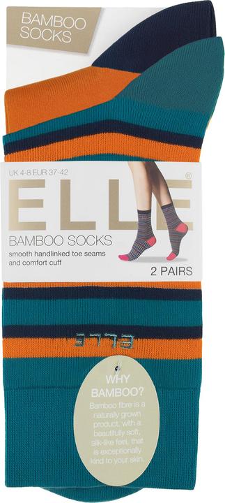 Produktbild Elle 2er Pack Bambus Socken Uni & Gemustert (2er Pack, 37 - 42)