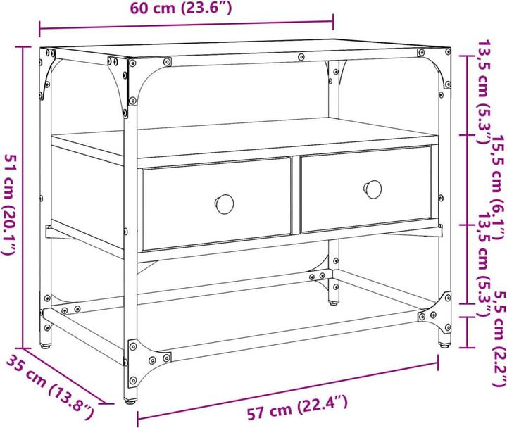 Actual product image vidaXL TV-Schrank (60 x 35 x 51 cm)