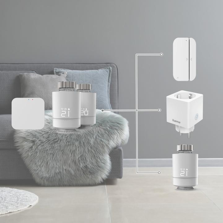 Actual product image Hama Smart WLAN heating control, 2x smart radiator thermostat + control centre
