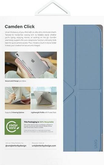 Actual product image Uniq case Camden Click iPad Air 11" (2024) niebieski/stone blue (Apple iPad Air 11 2024, Apple iPad Air 11 2025, Apple iPad Air 11 2026)