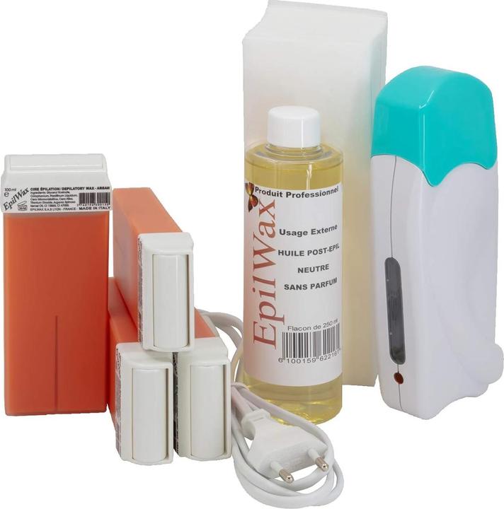 Produktbild EpilWax Wachswärmer Waxing Set mit Argan Roll-On Patronen (7 x)