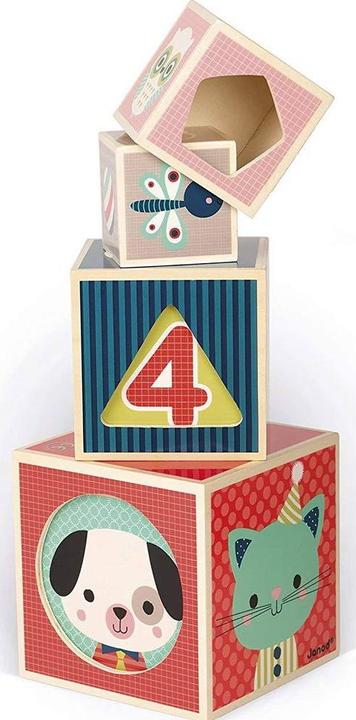 Image du produit Janod Pyramide à 6 cubes - Bébé forêt