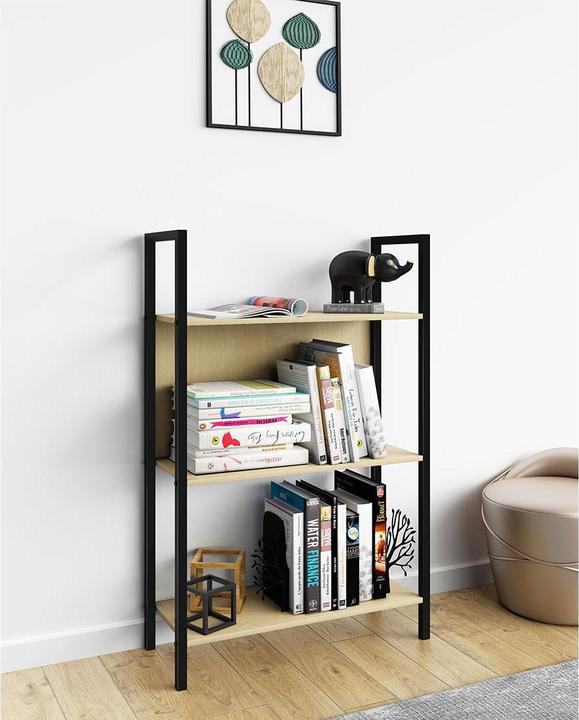 Image du produit VCM Métal Étagère sur pied Livres Flakos 3 compartiments (100 x 56 x 24 cm)