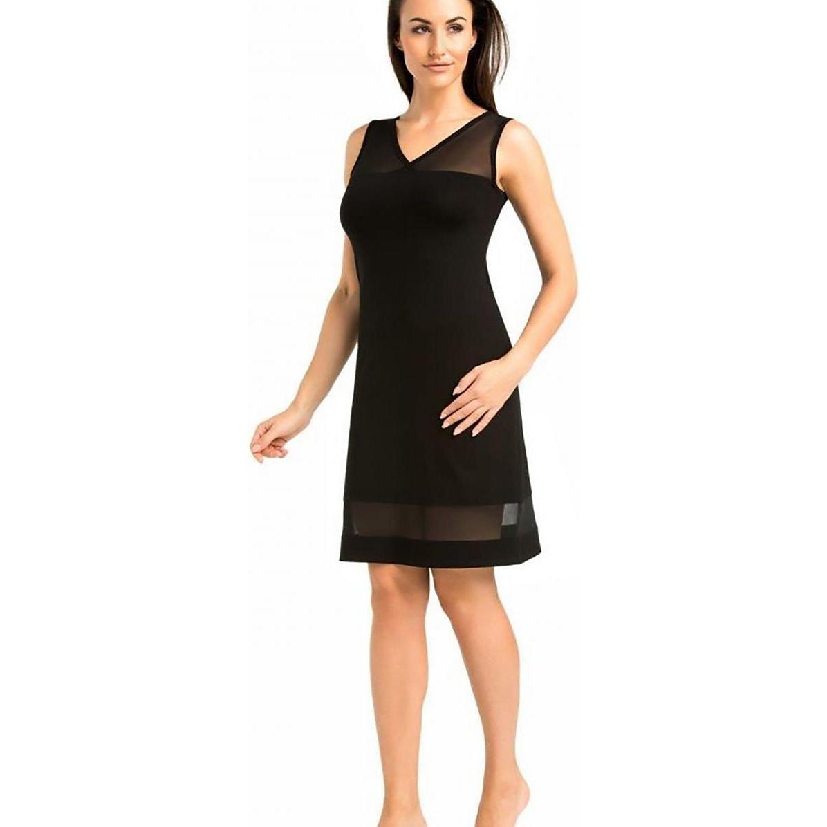 Teyli, Damen, Pyjama, Nachthemd, Schwarz, (XS)