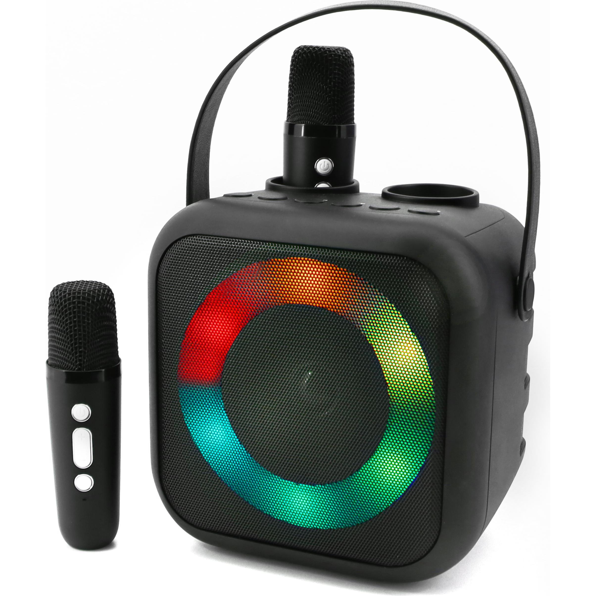 Soundmaster BT2024SW Karaoke-Anlage Inkl. Mikrofon, wiederaufladbar Schwarz (Netzbetrieb, Akkubetrieb), Bluetooth Lautsp...