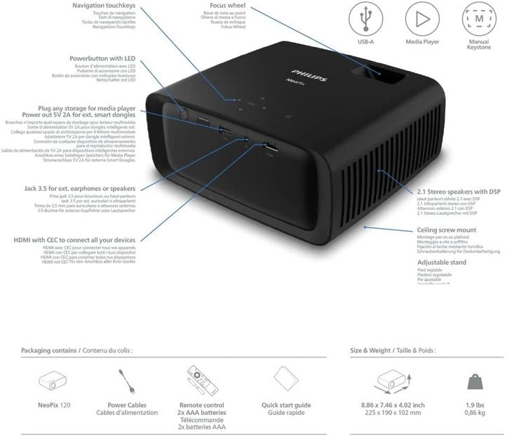 Produktbild Philips NeoPix 120 (HD, 100 lm, 1.47:1)