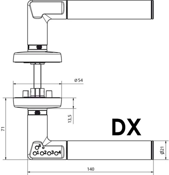 Produktbild Yale Assa Abloy D8812H000 Deurklink met code ontgrendeling, werkt op batterijen, grijs, rechts (Elektronische Zahlenkombination)