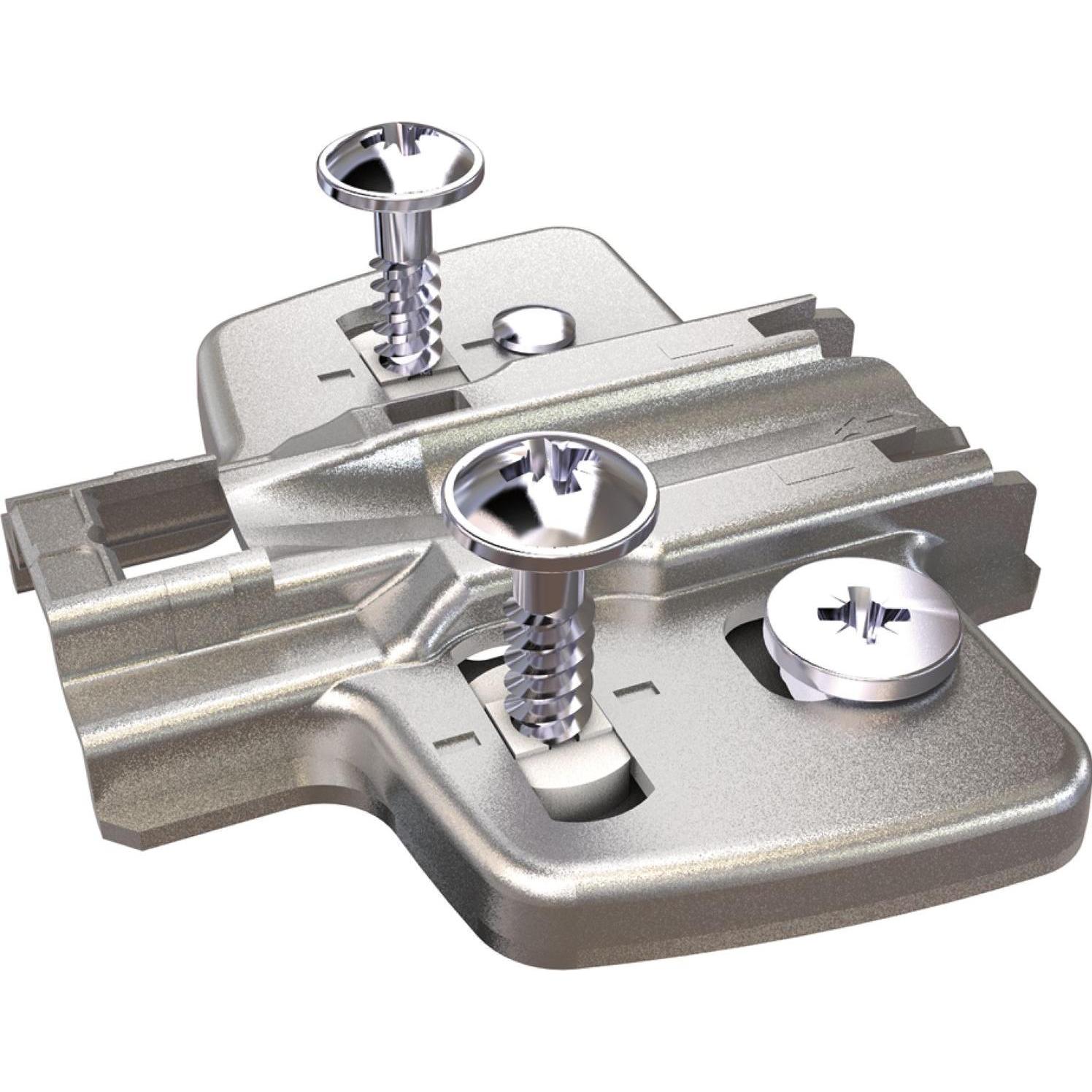 Hettich, Türbeschlag + Scharnier, Kreuzmontageplatten Sensys/Intermat Direkt 8099, Eck- und Mitt