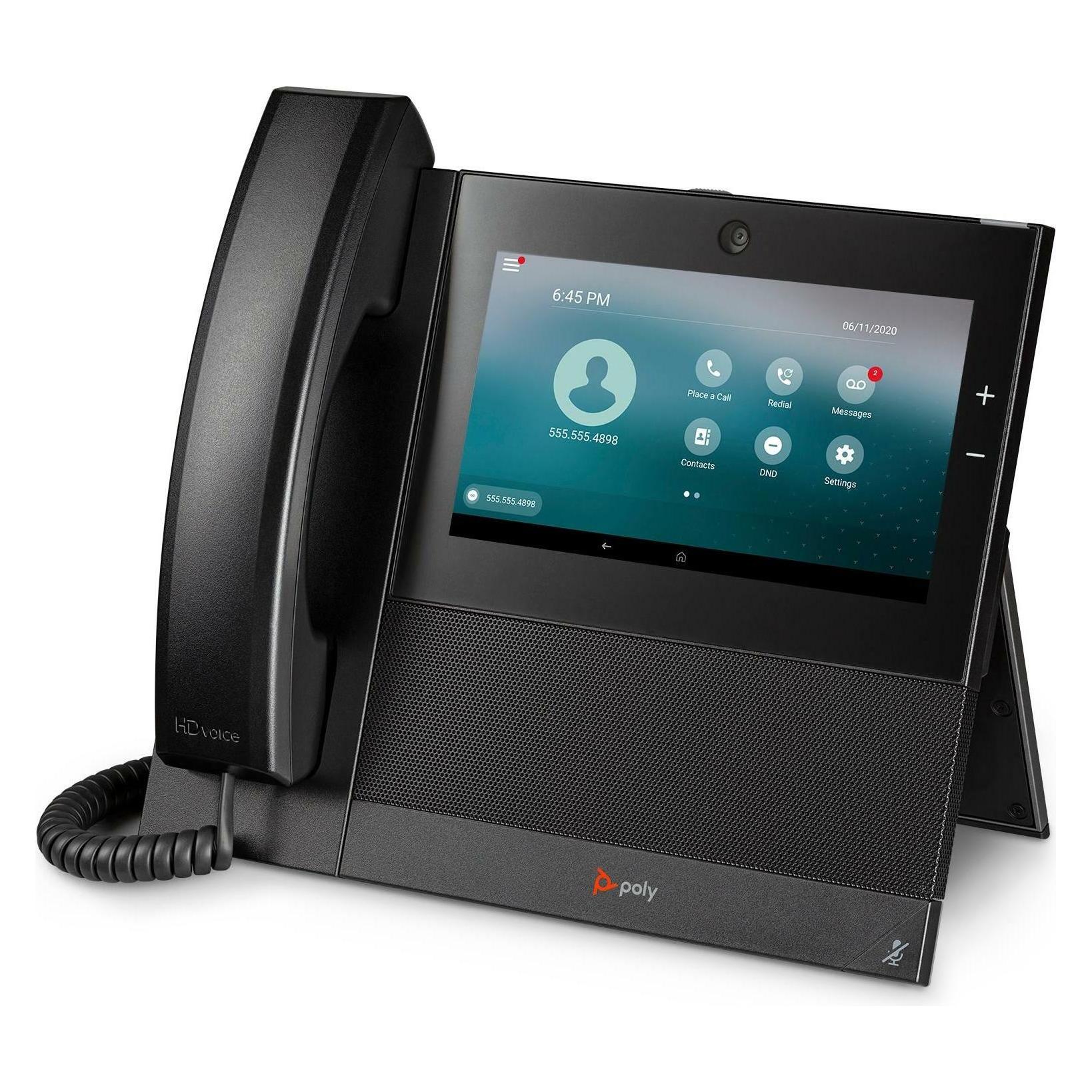 HP Poly CCX 700 OpenSIP VoIP mit Digitalkamera mit Anrufer-ID-Anklopf-Funktion, Telefon, Schwarz