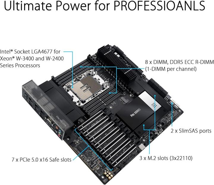 Actual product image ASUS PRO WS W790E-SAGE SE (LGA 4677, Intel W790, SSI EEB)