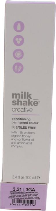 Actual product image Milk_Shake Creative Conditioning Permanent Colour 100ml 3.31/3GA Golden Ash Deep