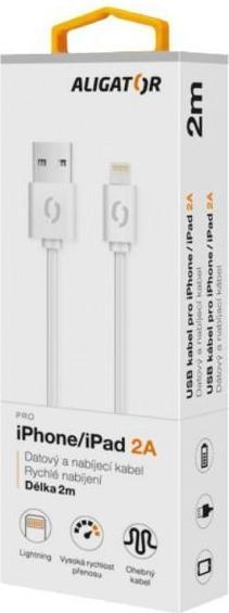 Produktbild Aligator DatovÃ½ kabel iPh lightnin bÃ­lÃ½ (2 m, USB 3.2 Gen 1)