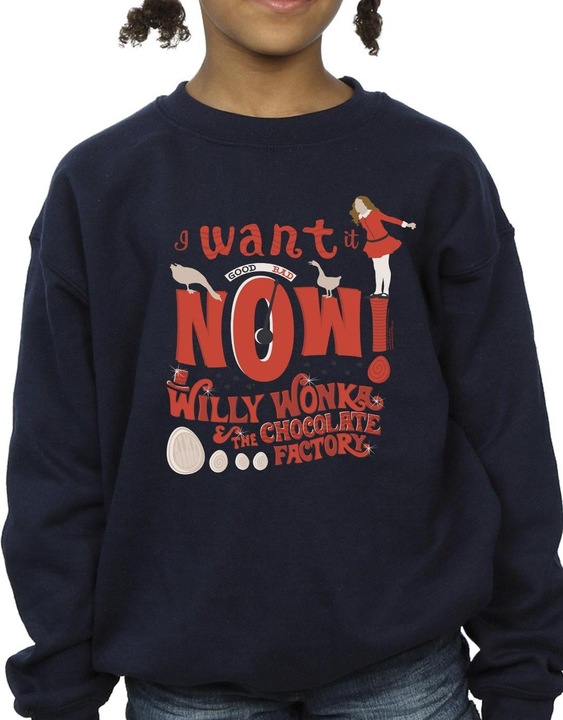 Immagine prodotto Willy Wonka & the Chocolate Factory Verruca Salt I Want It Now Felpa Ragazze (104)