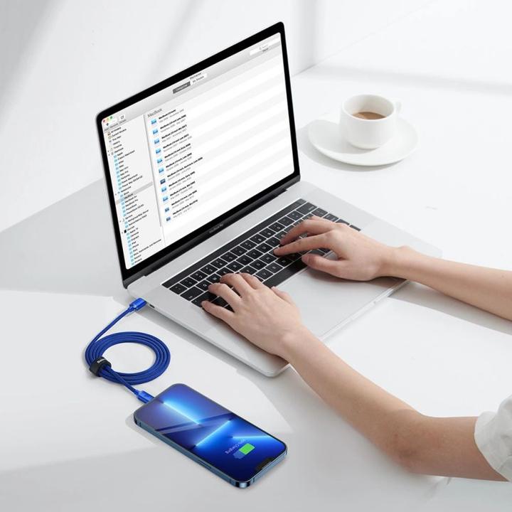 Actual product image Baseus Crystal Shine Series Fast Charging Data Cable Type-C to iP 20W 1.2m Blue (1.20 m, 20 W)