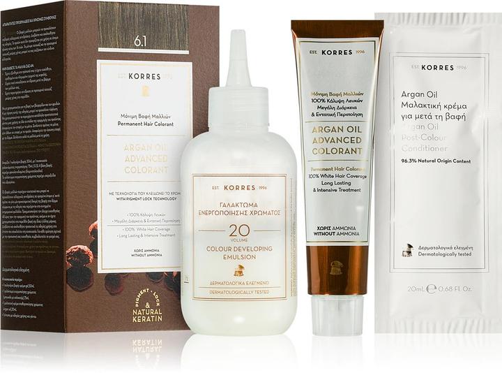 Actual product image Korres Argan Oil Hair Colour (6.1 dark blond ash)