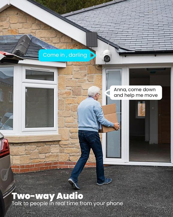 Actual product image IeGeek 2K Solar-Überwachungskamera mit Pan-Tilt (2560 x 1440 Pixels)