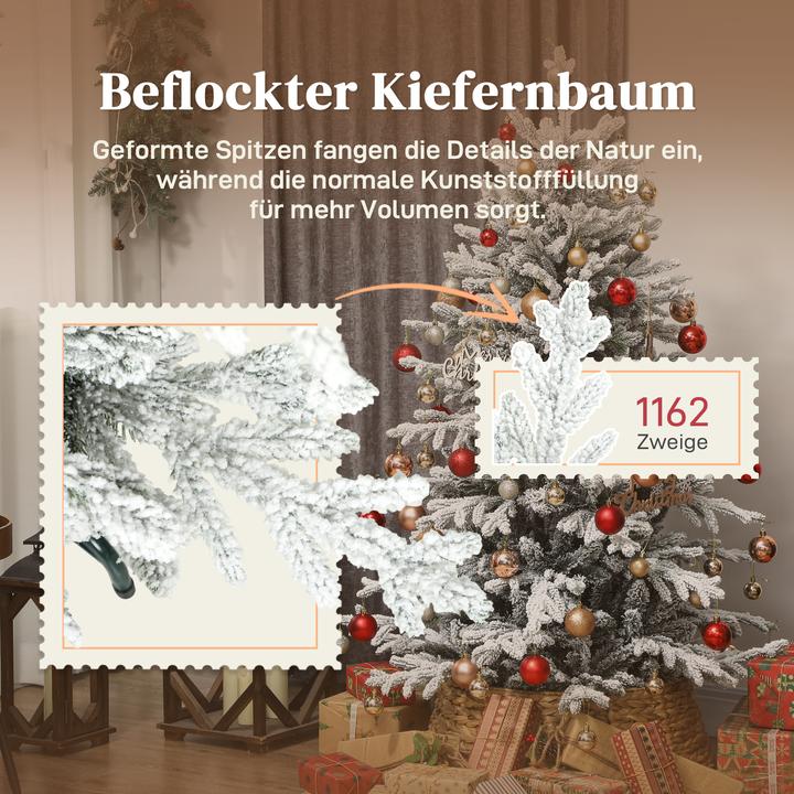 Actual product image Homcom Weihnachtsbaum Kunststoff, Metall Grün+Weiss (150 cm)