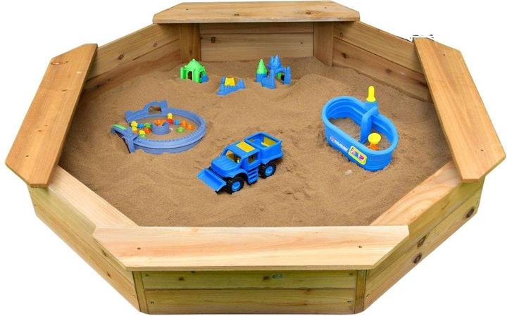 Image du produit Coemo 6-eckiger Sandkasten Sally Holz Braun