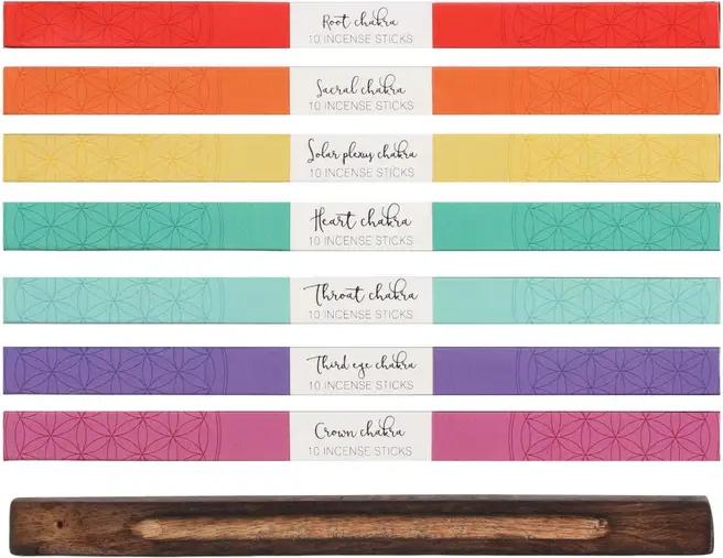 Actual product image Something Different Chakra Balancing Räucherstäbchen Geschenkset 7 x 10er Packung mit Räucherstäbchenhalter