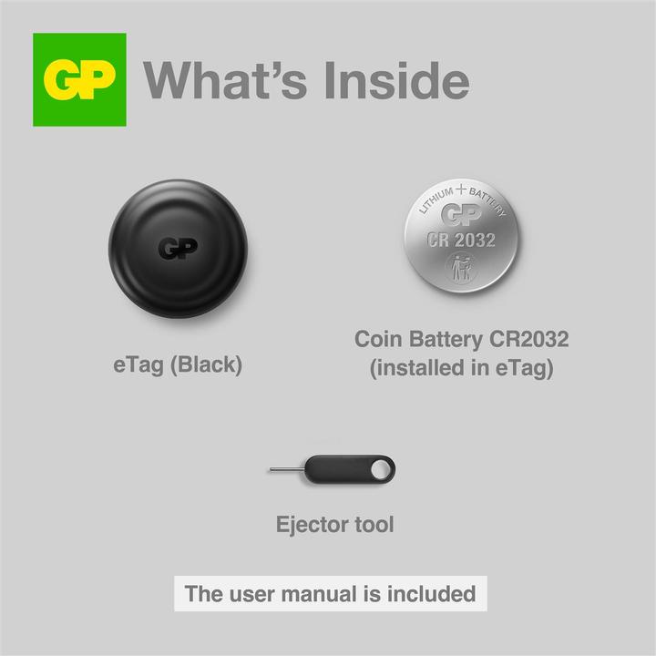 Actual product image GP Batteries GP eTag Smart Tracker - Black