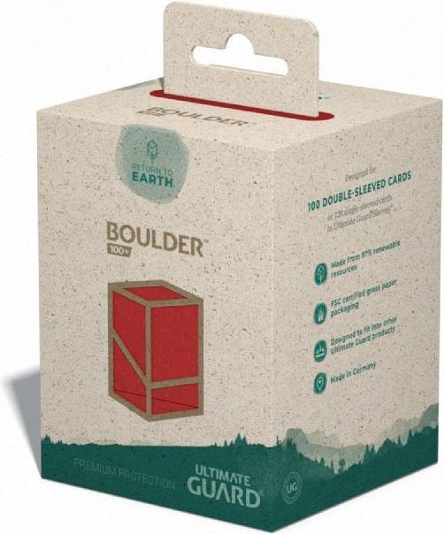 Actual product image Ultimate Guard Card Box Return To Earth Boulder Deck Case 100+ Red