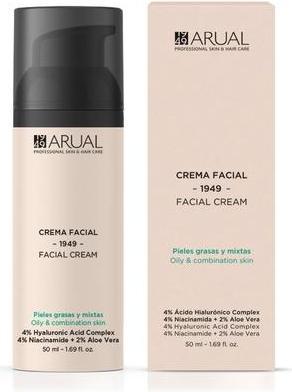 Arual Face Cream for Oily and Combination Skin with Hyaluronic Acid, Niacinamide, Aloe Vera (Cleansing lotion, 50 ml)