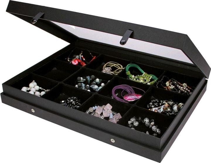 Actual product image Safe BlackEdition display case for rings with 12 compartments