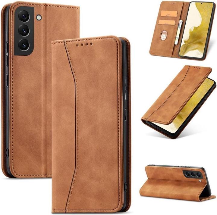 Produktbild Hurtel Magnet Fancy Case für Samsung Galaxy S23+ Flip Cover Wallet Stand Braun (Samsung Galaxy S23+)