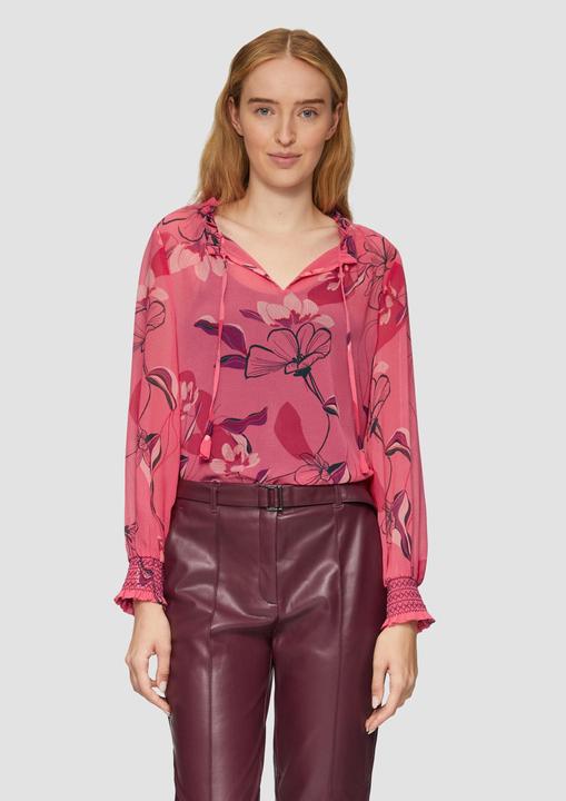 Produktbild s.Oliver Bluse Transparente Chiffon-Bluse mit Smok-Details (36)
