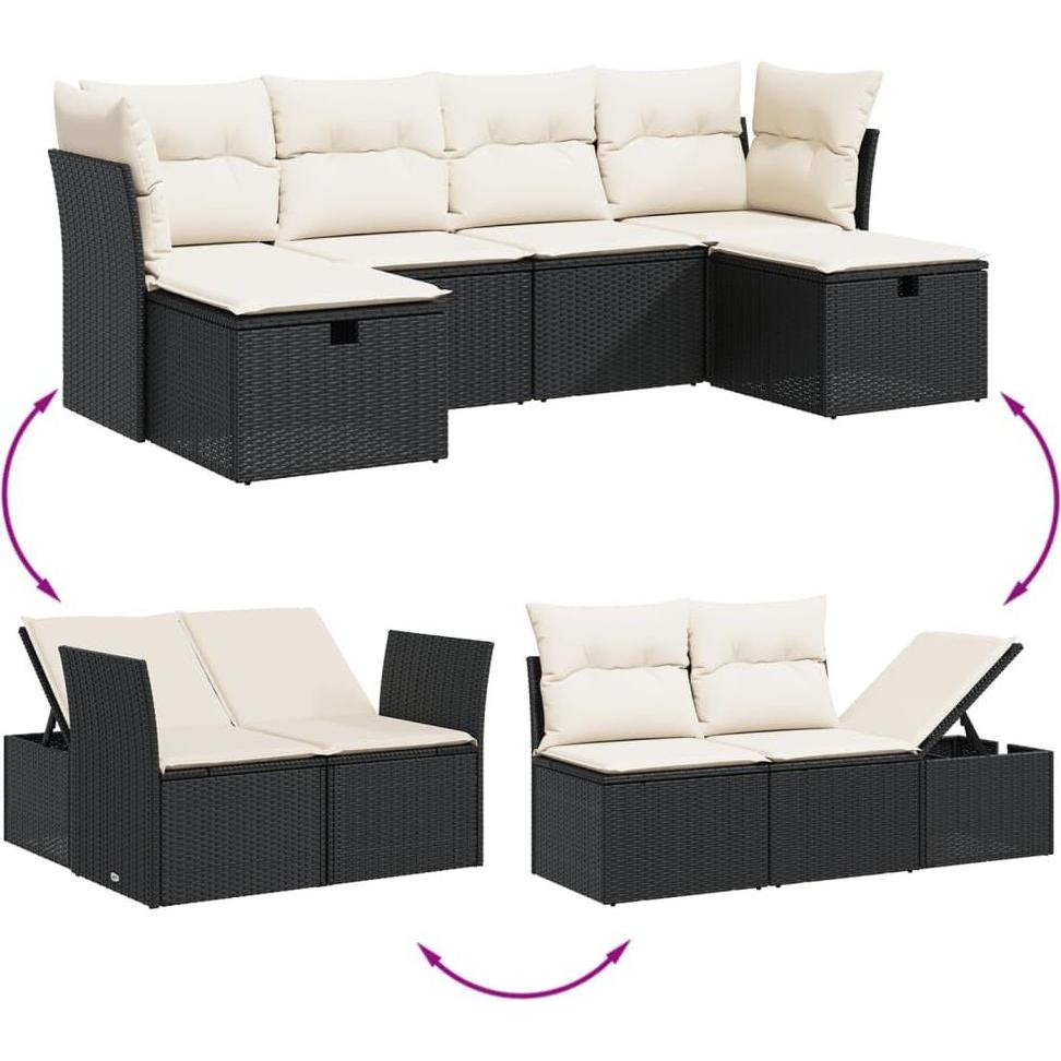 Thumbnail - VidaXL, Gartenlounge, 10-tlg. Garten-Lounge-Set mit Kissen