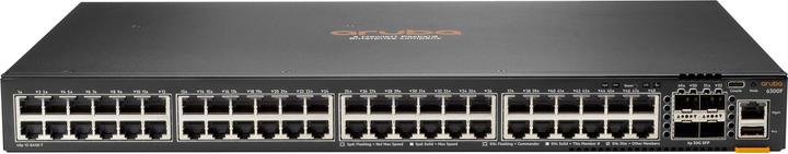 Immagine prodotto HPE E Switch Aruba 6300F, 48 porte 1GbE e 4 porte SFP56, Layer 3, impilabile, 1U, installazione con un (48 porte)