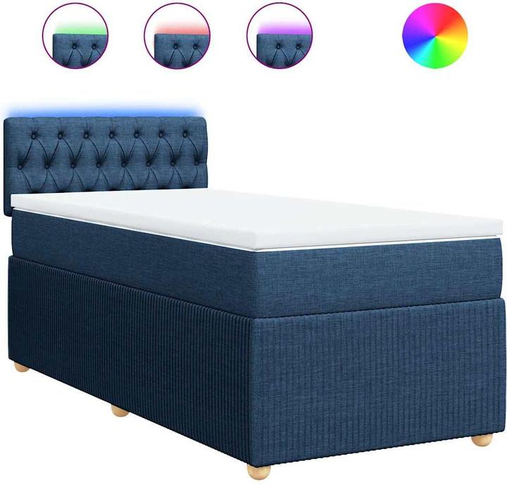 Produktbild vidaXL Bo x springbett mit Matratze 90 x 190 cm Stoff (90 x 190 cm)