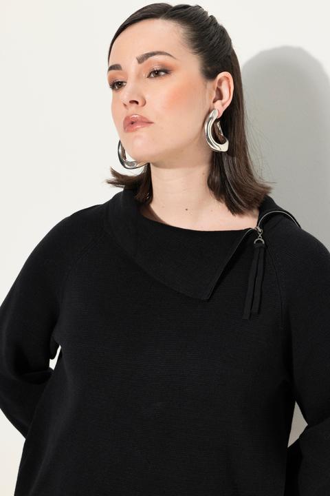 Produktbild Ulla Popken Pullover, Stehkragen, Zipper, Taschen, Raglan-Langarm (42, 44)