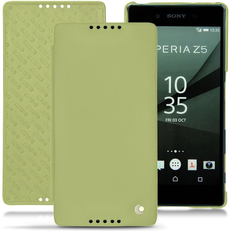 Thumbnail - Noreve Lederschutzhülle horizontal (Sony Xperia Z5), Smartphone Hülle, Grün