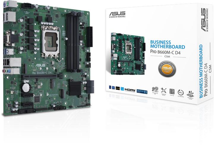 Productafbeelding ASUS PRO B660M-C D4 CSM (LGA 1700, Intel B660, mATX)