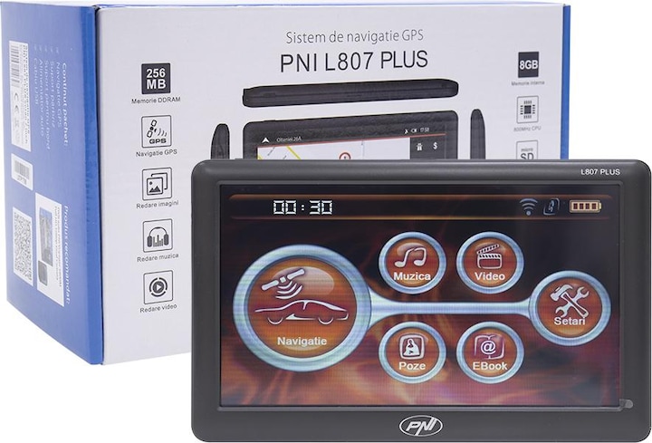 Produktbild PNI GPS-Navigationssystem L807 PLUS 7-Zoll-Bildschirm, 800 MHz, 256 MB DDR, 8 GB interner Speicher (7")