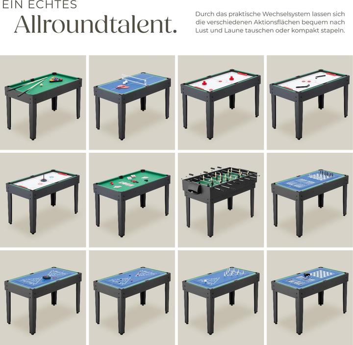 Actual product image tectake Multifunctional games table SirGameALot, 15in1, with accessories