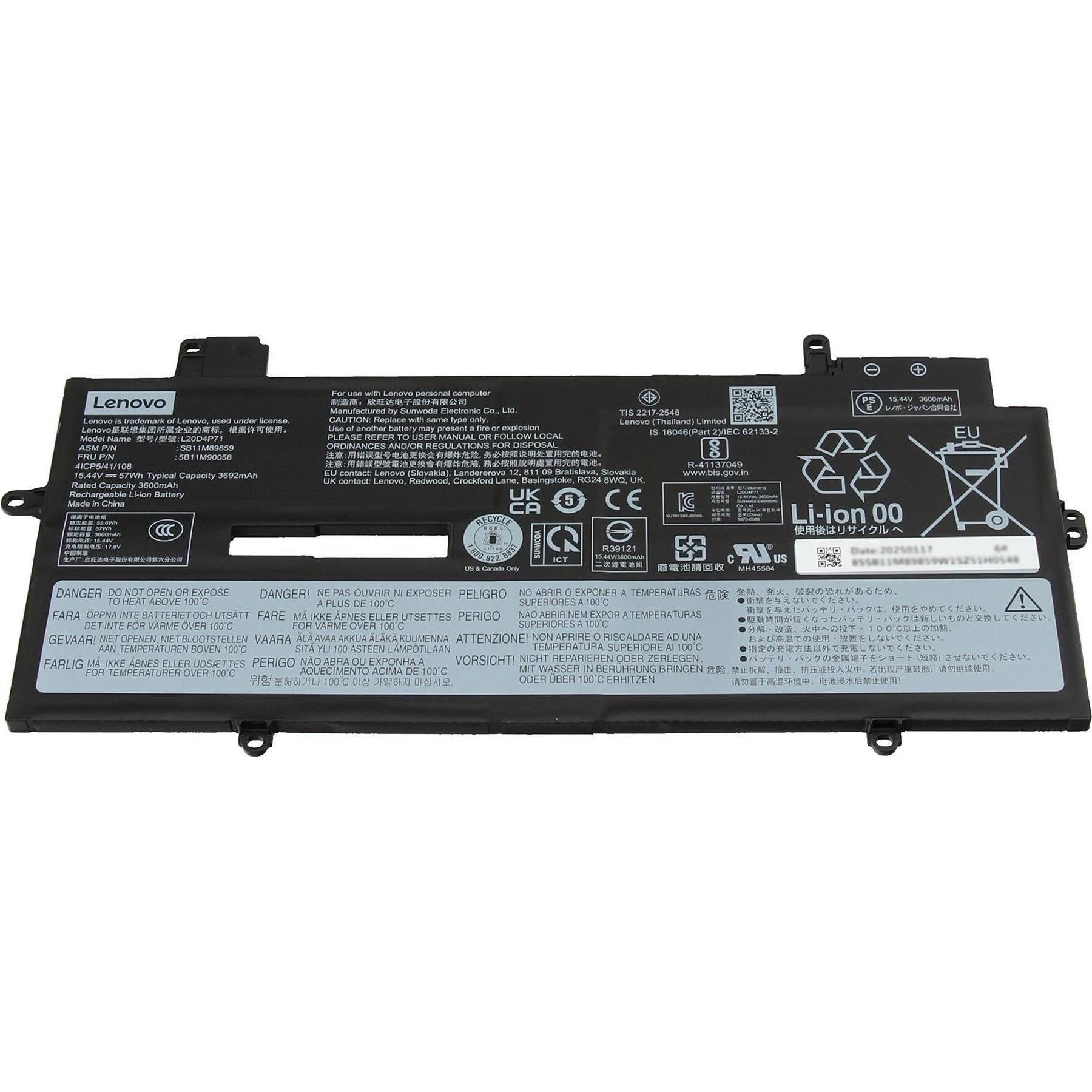 Lenovo L20M4P71 (4 Zellen, 3695 mAh), Notebook Akku