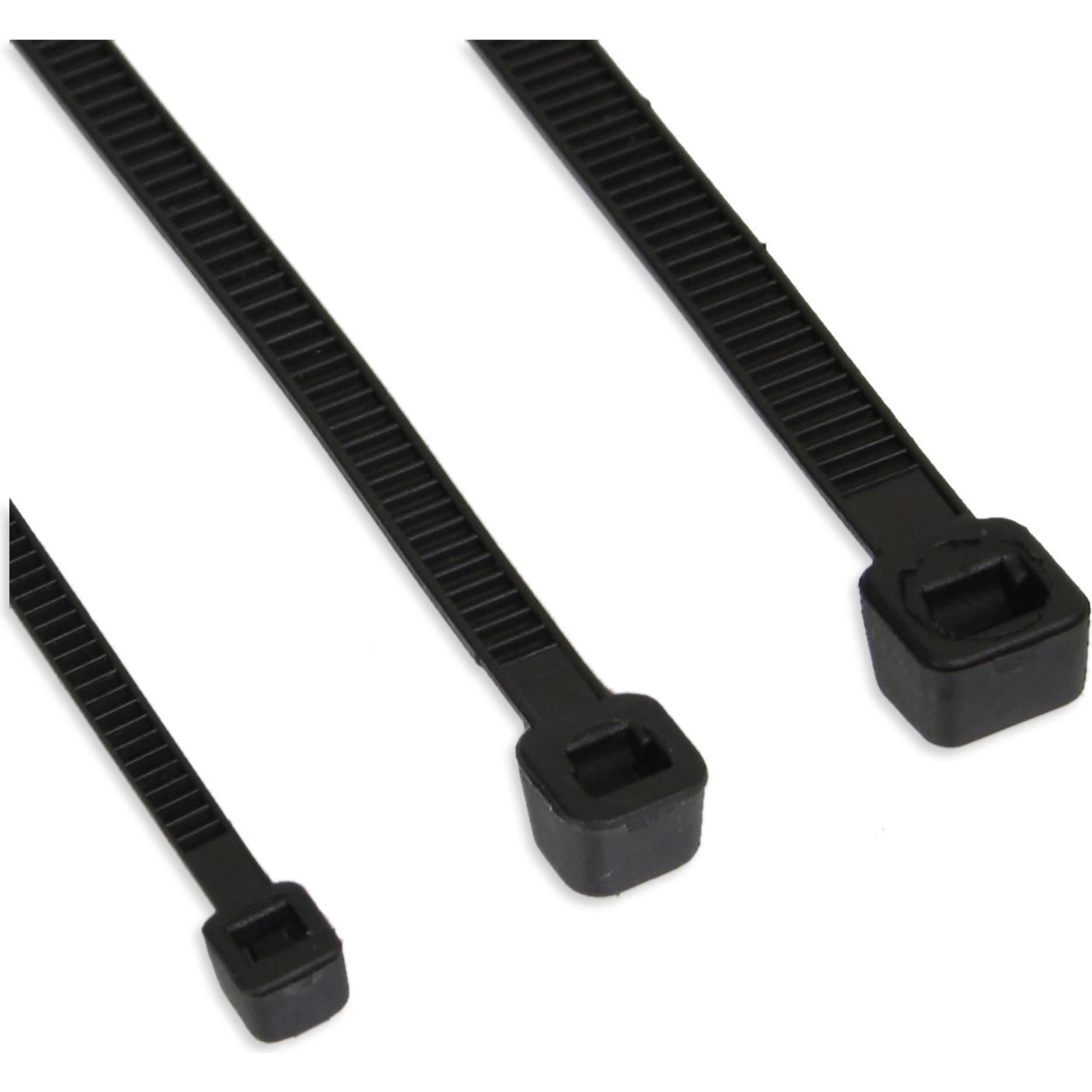 InLine, Kabelbinder, Kabelbinder Schwarz (Packung mit 100) (Kunststoffkabelbinder, 370 mm, 100 Stk.)