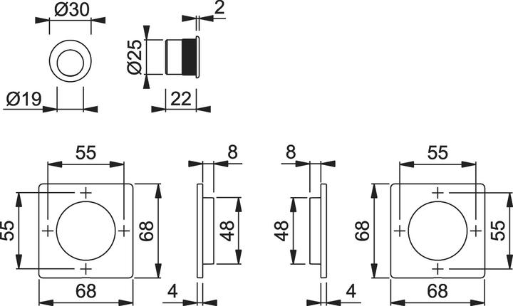 Actual product image Hoppe Sliding door set M471 set 5 (Sliding door handle)