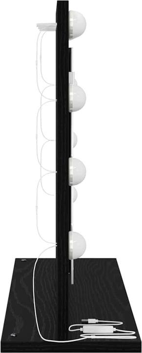 Produktbild VidaXL Kosmetikspiegel mit LED-Lichtern Schwarz Eichenholz 60x45x18 cm