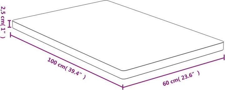 Actual product image VidaXL Weston (60 x 2.5 x 100 cm)